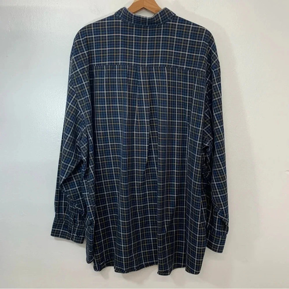 Cutter Buck Long Sleeve Shirt Men Size 4XB  Blue Plaid 100% Cotton Casual Work - Picture 3 of 11